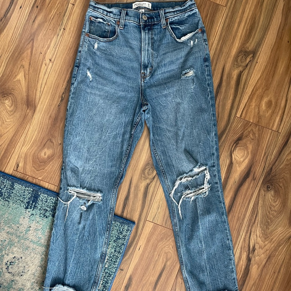 Abercrombie & Fitch Ankle Straight High Rise Curve Love Jeans